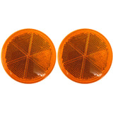 [ALL STAR TRUCK PARTS] Class A 3" Round Reflector Strong Stick-on - RED/AMBER for Trailers, Trucks, Automobiles, Mail Boxes, Boats, SUV's, RV's, Industrial Applications