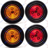 2" Round 3 LED Light Trailer Side Marker Clearance Grommet&Plug