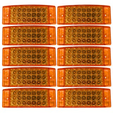 All Star Truck Parts] Qty 10 Amber/Red 6" 21 LED Side Marker Clearance Light Rectangle 12V Truck Trailer Camper Boat Marine 6x2 Rectangular Surface Mount [Sealed and Waterproof]