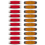 6.2" LED Marker Clearance Light 12 LED Amber/Red Trailer Lights Surface Mount Sealed 6-1/5" Amber/Red Rectangular Spyder Fish Shape Marker & Clearance Lights Stainless Steel Rim Bezel 12V