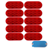 [ALL STAR TRUCK PARTS] Oval Reflectors Red/Amber Self Adhesive Or Drill Mount Quick Mount SAE 13 DOT