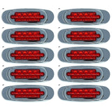 All Star Truck Parts 6.5" Inch Amber/Red/White LED Side Marker Lights Clearance Chrome Base Bezel 16 Diodes Surface Mount Led Cab Panel Lights Turn Signals Sealed Waterproof 12V