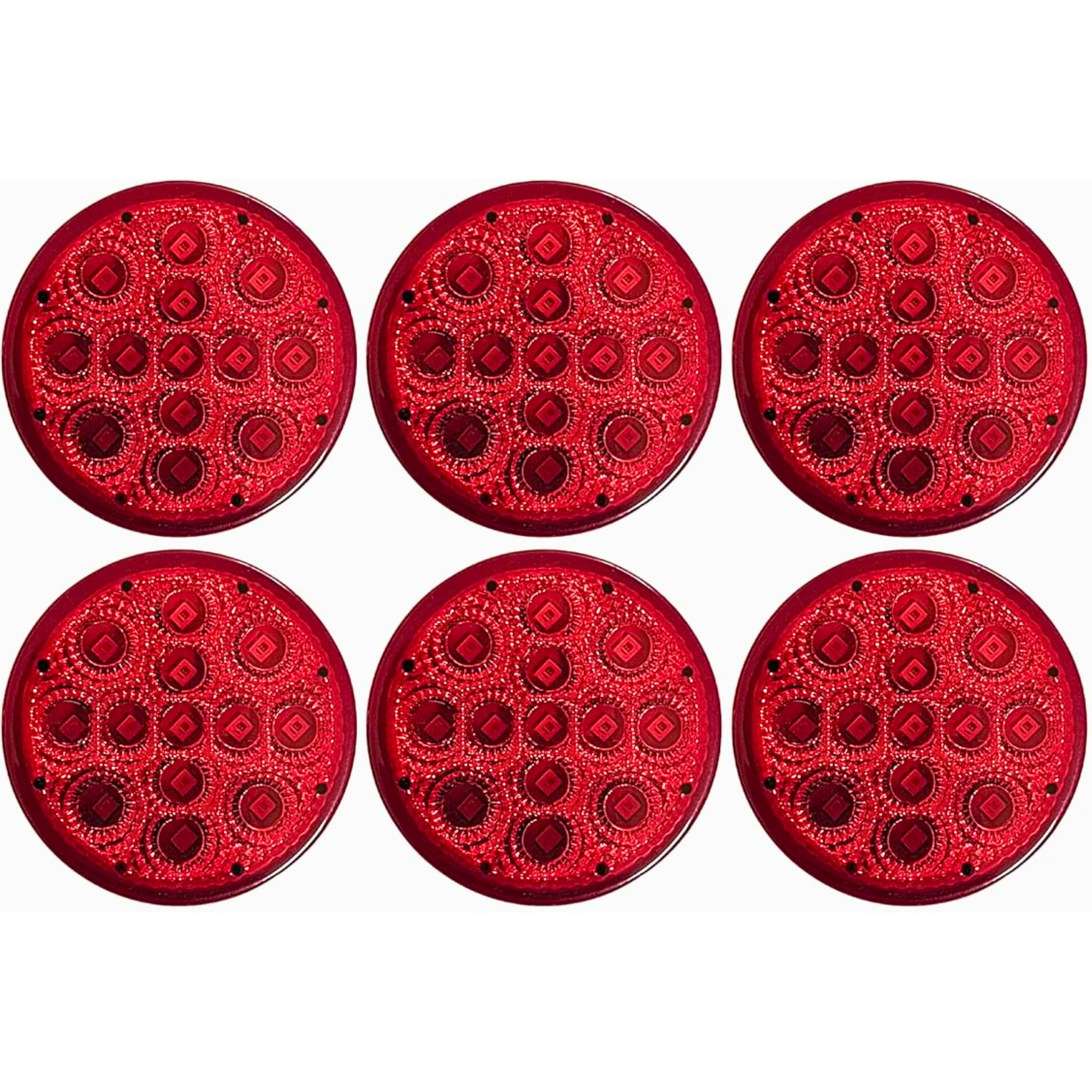 Amber/Red 2.5" Round Led Clearance Side Marker Lights Kit 13 LED Diodes Reflector Grommet Wire Pigtail Truck Utility Trailer RV UTV Tractor Flush Mount Waterproof 12V Sealed