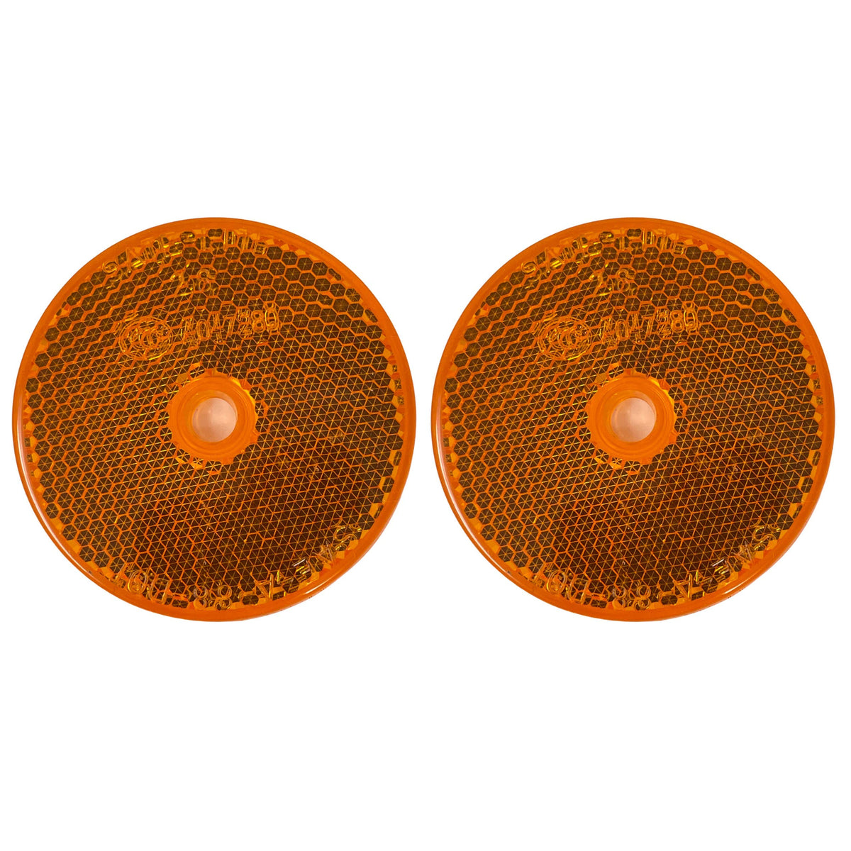 All Star Truck Parts Class A 2" Round Reflector with Center Mounting Hole - Red/Amber/White for Trailers, Trucks, Automobiles, Mail Boxes, Boats, SUV's, RV's, Industrial Applications…