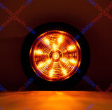 2.5" Round 12 LED Light Truck Trailer Side Marker Clearance Kit 2 Red & 2 Amber