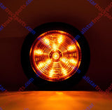 QTY 10-2.5" Round Side Marker Clearance Light 12 LED Amber Grommet Pigtail Kit