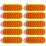 Amber 6" Oval 24 LED Trailer Signal Mid Turn Stop Turn Tail Mid Ship Indicator Light DOT/SAE Certified IP67 Waterproof Headache Rack Backrack Truck Camper RV Flatbed 12V Bright