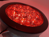 Qty 2-4" Inch 12 LED Round Stop/Turn/Tail Light Kit Red LED with Grommet and Pigtail Plug Trailer Truck Tow Truck