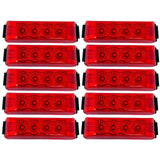 All Star Truck Parts] [Qty 10 [4"x1"] Amber/Red Thin line Trailer Led Side Marker and Clearance Lights 4 LED with Reflectors Submersible Sealed 12V Surface Mount for Truck Trailer Boats, Rectangular