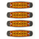 6.2" LED Marker Clearance Light 12 LED Amber/Red Trailer Lights Surface Mount Sealed 6-1/5" Amber/Red Rectangular Spyder Fish Shape Marker & Clearance Lights Stainless Steel Rim Bezel 12V