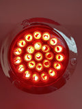 Red/White/Amber 4" Round LED Trailer Tail Light 24 LED Chrome Bezels Stop Turn Tail Brake Signal/Reverse Backup/Marker Lights Trucks Trailer RV Camper Dump Truck Waterproof