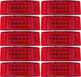 [ALL STAR TRUCK PARTS] Qty 10 - Red 21 LED Side Marker Clearance Stop Turn Tail Brake Lights 2"x6" Rectangle 12V Truck Trailer Camper