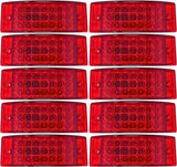 [ALL STAR TRUCK PARTS] Qty 10 - Red 21 LED Side Marker Clearance Stop Turn Tail Brake Lights 2"x6" Rectangle 12V Truck Trailer Camper