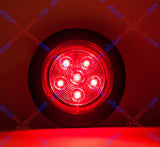 Qty 10-2.5" Round 6 LED Red Light Truck Trailer Side Marker Clearance Grommet Kit