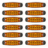 6.2" LED Marker Clearance Light 12 LED Amber/Red Trailer Lights Surface Mount Sealed 6-1/5" Amber/Red Rectangular Spyder Fish Shape Marker & Clearance Lights Stainless Steel Rim Bezel 12V