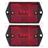 [ALL STAR TRUCK PARTS] Square Red/Amber 3-LED Marker Light Reflectorized Lens Surface Mount, 2-4/5" Rectangular Truck Trailer Towing Led Light Side Reflector Reflex Accessories