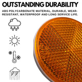 [All Star Truck Parts] [Qty 25] [Red/Amber] 2" Inch Round Reflector Bike,Trailer, Truck, Boat, Mailbox, Construction, Equipment, RV, Camper with Super Strong Adhesive DOT/SAE Approved