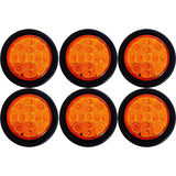 Amber/Red 2.5" Round Led Clearance Side Marker Lights Kit 13 LED Diodes Reflector Grommet Wire Pigtail Truck Utility Trailer RV UTV Tractor Flush Mount Waterproof 12V Sealed