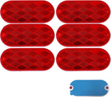 [ALL STAR TRUCK PARTS] Oval Reflectors Red/Amber Self Adhesive Or Drill Mount Quick Mount SAE 13 DOT