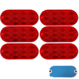 [ALL STAR TRUCK PARTS] Oval Reflectors Red/Amber Self Adhesive Or Drill Mount Quick Mount SAE 13 DOT