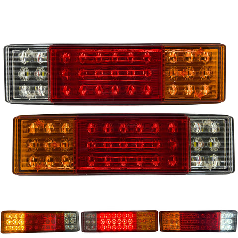 All Star Truck Parts] 33 LED Truck Rectangle 3 Color Tail Light Bar Waterproof Turn Signal Brake Reverse Running Taillight for Truck Boat Trailer Pickup RV Camper UTV UTE Vans (2PCS) 12V 12x3