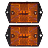 [ALL STAR TRUCK PARTS] Square Red/Amber 3-LED Marker Light Reflectorized Lens Surface Mount, 2-4/5" Rectangular Truck Trailer Towing Led Light Side Reflector Reflex Accessories