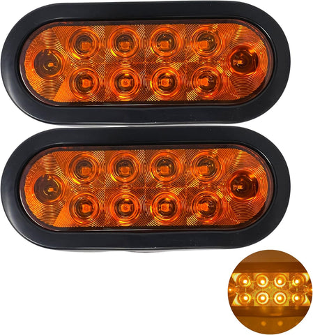 Oval Sealed LED Turn Signal and Parking Light Kit with Light, Grommet and Plug for Truck, Trailer (Turn, Stop, and Tail Light)