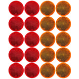 All Star Truck Parts 10 Pack [Amber/Red] 2" Inch Round Reflector Bike Trailer Truck Boat Mailbox Construction Equipment SUV RV Camper Safety Industrial Fence Super Strong Adhesive Gate Posts DOT/SAE