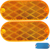 [ALL STAR TRUCK PARTS] Oval Reflectors Red/Amber Self Adhesive Or Drill Mount Quick Mount SAE 13 DOT