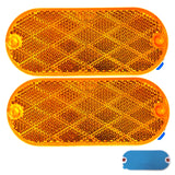 [ALL STAR TRUCK PARTS] Oval Reflectors Red/Amber Self Adhesive Or Drill Mount Quick Mount SAE 13 DOT