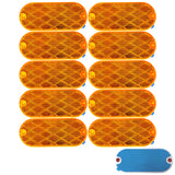 [ALL STAR TRUCK PARTS] Oval Reflectors Red/Amber Self Adhesive Or Drill Mount Quick Mount SAE 13 DOT