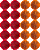 [ALL STAR TRUCK PARTS] Class A 3" Round Reflector Strong Stick-on - RED/AMBER for Trailers, Trucks, Automobiles, Mail Boxes, Boats, SUV's, RV's, Industrial Applications