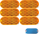 [ALL STAR TRUCK PARTS] Oval Reflectors Red/Amber Self Adhesive Or Drill Mount Quick Mount SAE 13 DOT