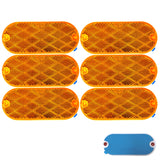 [ALL STAR TRUCK PARTS] Oval Reflectors Red/Amber Self Adhesive Or Drill Mount Quick Mount SAE 13 DOT