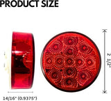 Amber/Red 2.5" Round Led Clearance Side Marker Lights Kit 13 LED Diodes Reflector Grommet Wire Pigtail Truck Utility Trailer RV UTV Tractor Flush Mount Waterproof 12V Sealed (6x Red (Only Light))