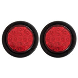 Amber/Red 2.5" Round Led Clearance Side Marker Lights Kit 13 LED Diodes Reflector Grommet Wire Pigtail Truck Utility Trailer RV UTV Tractor Flush Mount Waterproof 12V Sealed (6x Red (Only Light))