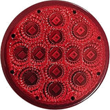 Amber/Red 2.5" Round Led Clearance Side Marker Lights Kit 13 LED Diodes Reflector Grommet Wire Pigtail Truck Utility Trailer RV UTV Tractor Flush Mount Waterproof 12V Sealed (6x Red (Only Light))