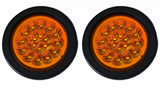 4" Round LED Trailer Tail Light 18 LED Red/White/Amber Stop Turn Tail Reverse Backup Running Lights w/Rubber Grommet Direct Wiring for Trucks Trailer RV Boat IP67 Waterproof DOT/SAE Approved 12V