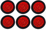 4" Round LED Trailer Tail Light 18 LED Red/White/Amber Stop Turn Tail Reverse Backup Running Lights w/Rubber Grommet Direct Wiring for Trucks Trailer RV Boat IP67 Waterproof DOT/SAE Approved 12V